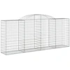 Image de vidaXL Gabion avec arc surélevé 300x50x120/140 cm Fer galvanisé