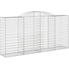Image de vidaXL Gabion avec arc surélevé 300x50x140/160 cm Fer galvanisé