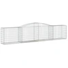 Image de vidaXL Gabion avec arc surélevé 400x50x80/100 cm Fer galvanisé