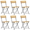 Image de vidaXL Chaises de jardin pliantes 6 pcs. acier et bois massif acacia