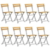 Image de vidaXL Chaises de jardin pliantes 8 pcs. acier et bois massif acacia