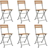 Image de vidaXL Chaises de bistrot 6 pcs. Pliable bois massif teck et acier