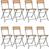 Image de vidaXL Chaises de bistrot 8 pcs. Pliable bois massif teck et acier