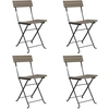 Image de vidaXL Chaises de bistrot 4 pcs. Pliable Gris Poly rotin et acier