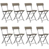 Image de vidaXL Chaises de bistrot 8 pcs. Pliable Gris Poly rotin et acier