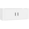 Image de vidaXL Meuble TV mural blanc 100x34,5x40 cm