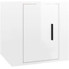 Image de vidaXL Armoire TV murale blanc brillant 40x34,5x40 cm