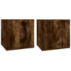 Image de vidaXL Armoires murales TV 2 pcs. Chêne fumé 40x34,5x40 cm