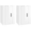 Image de vidaXL Armoires murales TV 2 pcs. Blanc brillant 40x34,5x60 cm