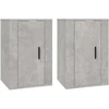 Image de vidaXL Armoires murales TV 2 pcs. Gris béton 40x34,5x60 cm