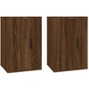 Image de vidaXL Armoires murales TV 2 pcs. Brun imitation chêne 40x34,5x60 cm