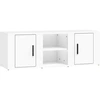 Image de vidaXL Armoire TV blanche 100x31,5x35 cm Bois composite