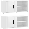 Image de vidaXL Armoires TV 2 pcs. Blanc brillant 80x31,5x36 cm Bois composite