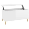 Image de vidaXL Table basse blanc brillant 90x44,5x45 cm Bois composite