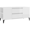 Image de vidaXL Armoire TV blanc brillant 102x44,5x50 cm Bois composite