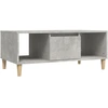 Image de vidaXL Table basse gris béton 90x50x36,5 cm Bois composite