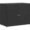 Image de vidaXL Armoire de jardin noire 100x55,5x80 cm Poly rotin