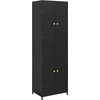 Image de vidaXL Armoire de jardin noir 59x40x180 cm Poly rotin