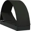 Image de vidaXL Bain de soleil avec toit rond noir 211x57x140 cm Poly rotin
