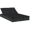 Image de vidaXL Chaise longue pour 2 personnes avec support Noir Poly Rattan