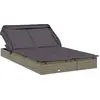 Image de vidaXL Bain de soleil 2 personnes avec toit Gris 213x118x97 Poly rotin