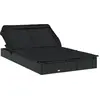Image de vidaXL Bain de soleil 2 personnes avec toit Noir 213x118x97 Poly rotin