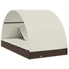 Image de vidaXL Bain de soleil 2 personnes avec toit Marron 211x112x140 Poly rotin