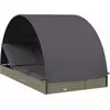 Image de vidaXL Bain de soleil 2 personnes avec toit Gris 211x112x140 Poly rotin