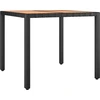 Image de vidaXL Table de jardin avec plateau en bois noir Poly rotin & bois d'acacia