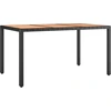 Image de vidaXL Table de jardin avec plateau en bois noir Poly rotin & bois d'acacia