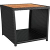 Image de vidaXL Table d'appoint avec plateau en bois noir Poly rotin & bois d'acacia