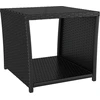 Image de vidaXL Table d'appoint avec plateau en verre noir Poly rotin & verre trempé
