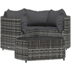 Image de vidaXL Ensemble salon de jardin 4 pièces avec coussins Gris Poly rotin