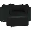 Image de vidaXL Ensemble salon de jardin 4 pièces avec coussins noir poly rotin