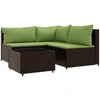 Image de vidaXL Ensemble de salon de jardin 4 pièces avec coussins Marron Poly Rattan
