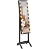 Image de vidaXL Miroir sur pied avec LED Noir 34x37x146 cm