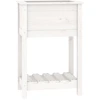 Image de vidaXL Bac à plantes avec étagère Blanc 54x34,5x81 cm Pin massif