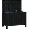 Image de vidaXL Coffre de jardin noir 76x42,5x54 cm pin massif