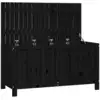 Image de vidaXL Coffre de jardin noir 121x55x64 cm pin massif