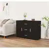 Image de vidaXL Sideboard Noir 91x29,5x65 cm Bois composite