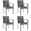 Image de vidaXL Chaises de jardin avec coussins 4 pcs. Poly rotin gris