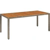 Image de vidaXL Table de jardin avec plateau en bois Gris 190x90x75 cm Poly rotin
