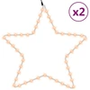 Image de vidaXL Silhouettes LED 2 pièces étoile avec 48 LED blanc chaud 56 cm