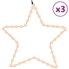 Image de vidaXL Silhouettes LED 3 pièces étoile avec 48 LED blanc chaud 56 cm