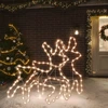 Image de VidaXL figurine de Noël renne avec LED 2 pcs 57x55x4.5 cm blanc chaud