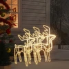 Image de vidaXL Silhouettes de rennes 3 pcs. Blanc chaud 76x42x87 cm