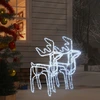 Image de vidaXL Silhouettes de rennes 2 pcs. Blanc froid 76x42x87 cm