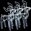Image de vidaXL Silhouettes de rennes 3 pcs. Blanc froid 76x42x87 cm