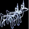 Image de vidaXL Silhouettes de rennes 2 pcs. Blanc froid 60x30x60 cm