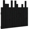 Image de vidaXL Tête de lit murale noire 95,5x3x80 cm pin massif
